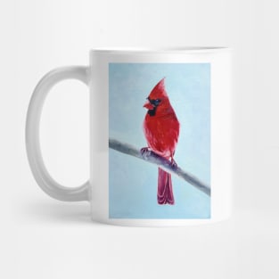 Cardinal - bird painting (wall art version) Mug